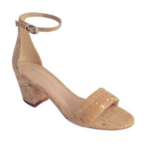 J. Jill Cork Sandal 1.5 Inch Block Heel Size 6.5 Neutral Minimalist Casual Chic
